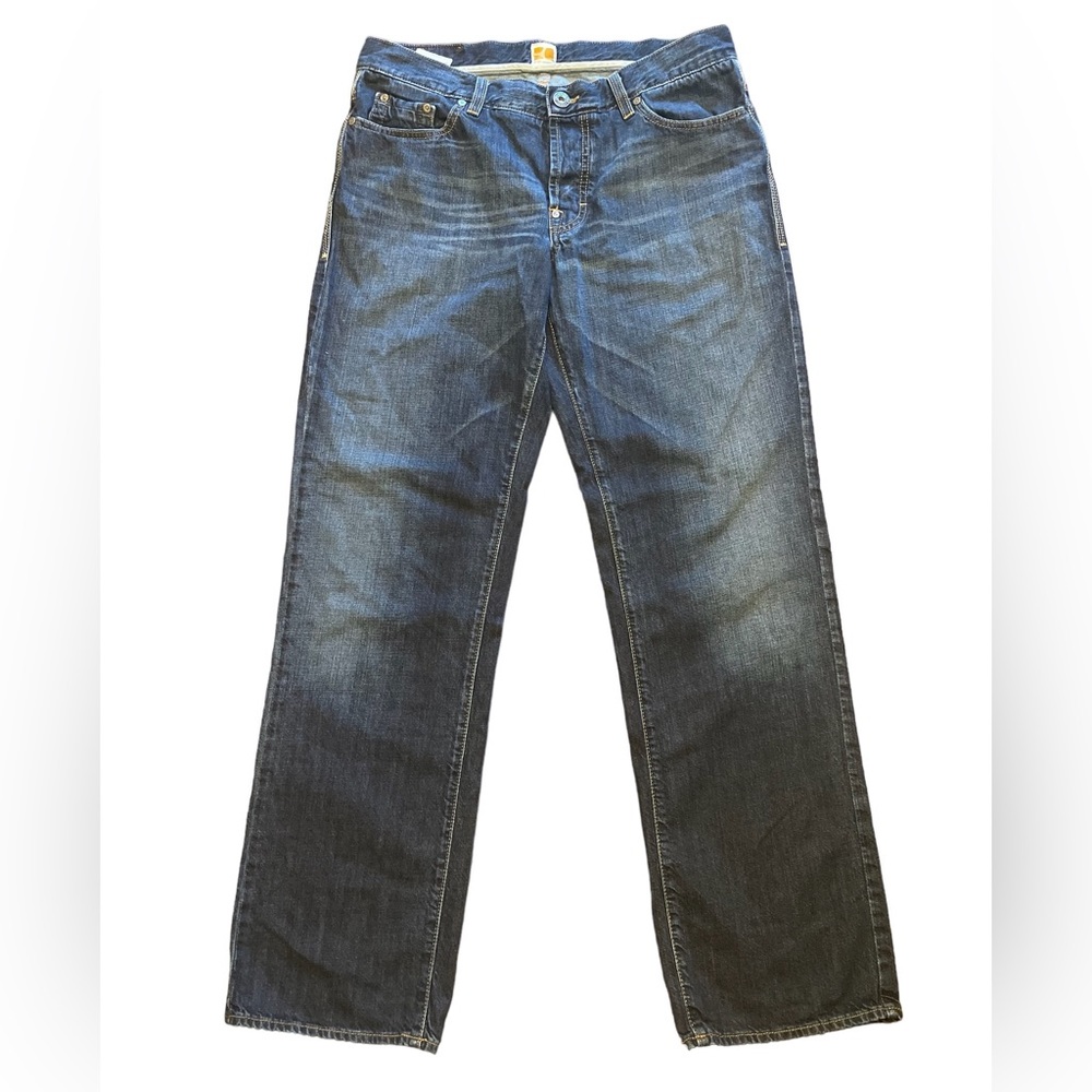Men’s Hugo Boss Orange Button Fly Jeans Sz 36/34 Medium Wash